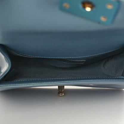 Chanel Iridescent Glazed Calfskin Quilted Small Boy Flap Light Blue 5 of 10