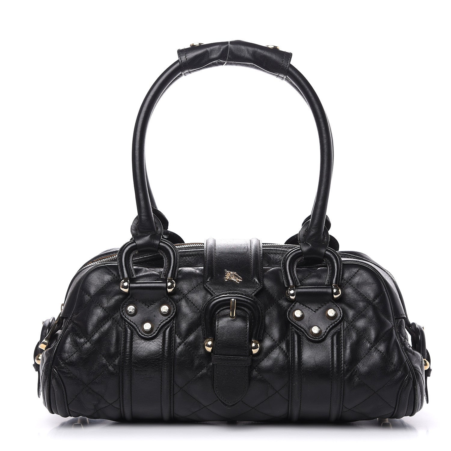 Burberry Calfskin Quilted Manor Satchel Black 1 of 18