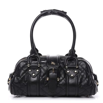 Burberry Calfskin Quilted Manor Satchel Black 1 of 18