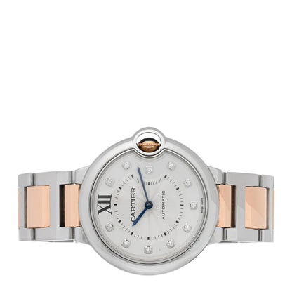 Cartier Stainless Steel 18K Pink Gold Diamond 36mm Ballon Bleu De Cartier Automatic Watch 2 of 5