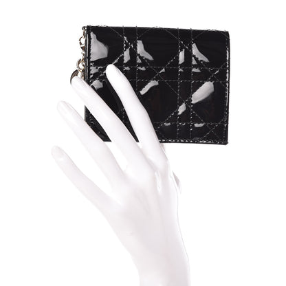 Christian Dior Patent Cannage Lady Dior Mini Wallet Black 2 of 11