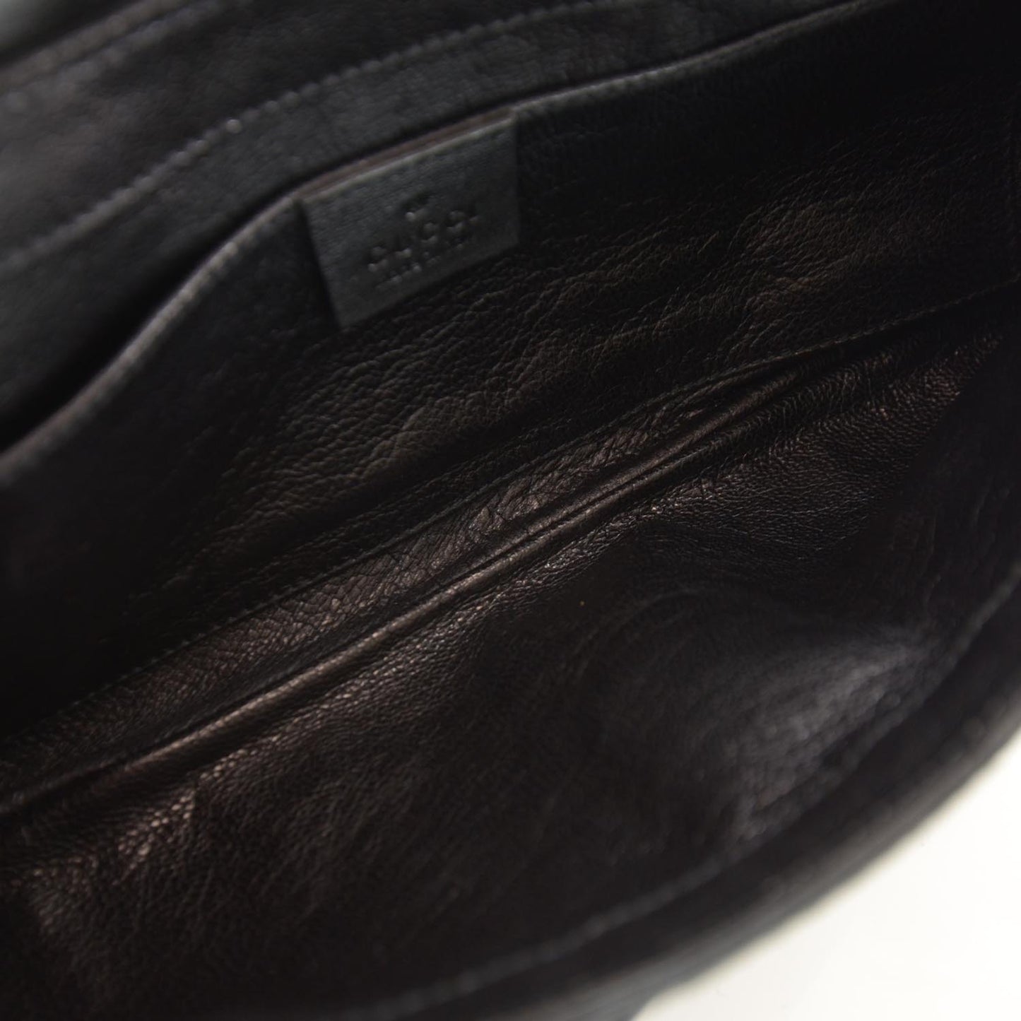 Python Studded Large Horsebit Chain Clutch Black