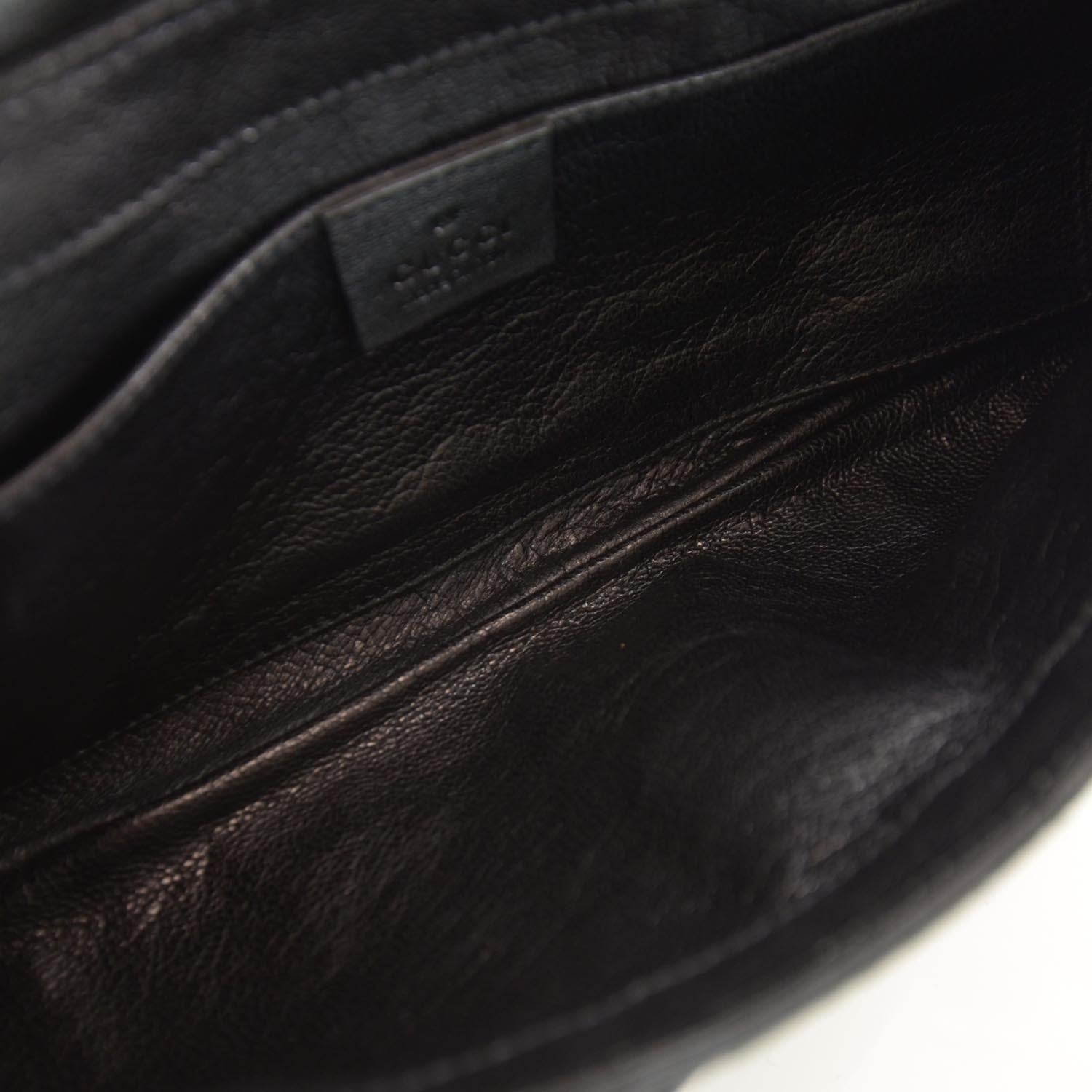 Gucci Python Studded Large Horsebit Chain Clutch Black 7 of 7