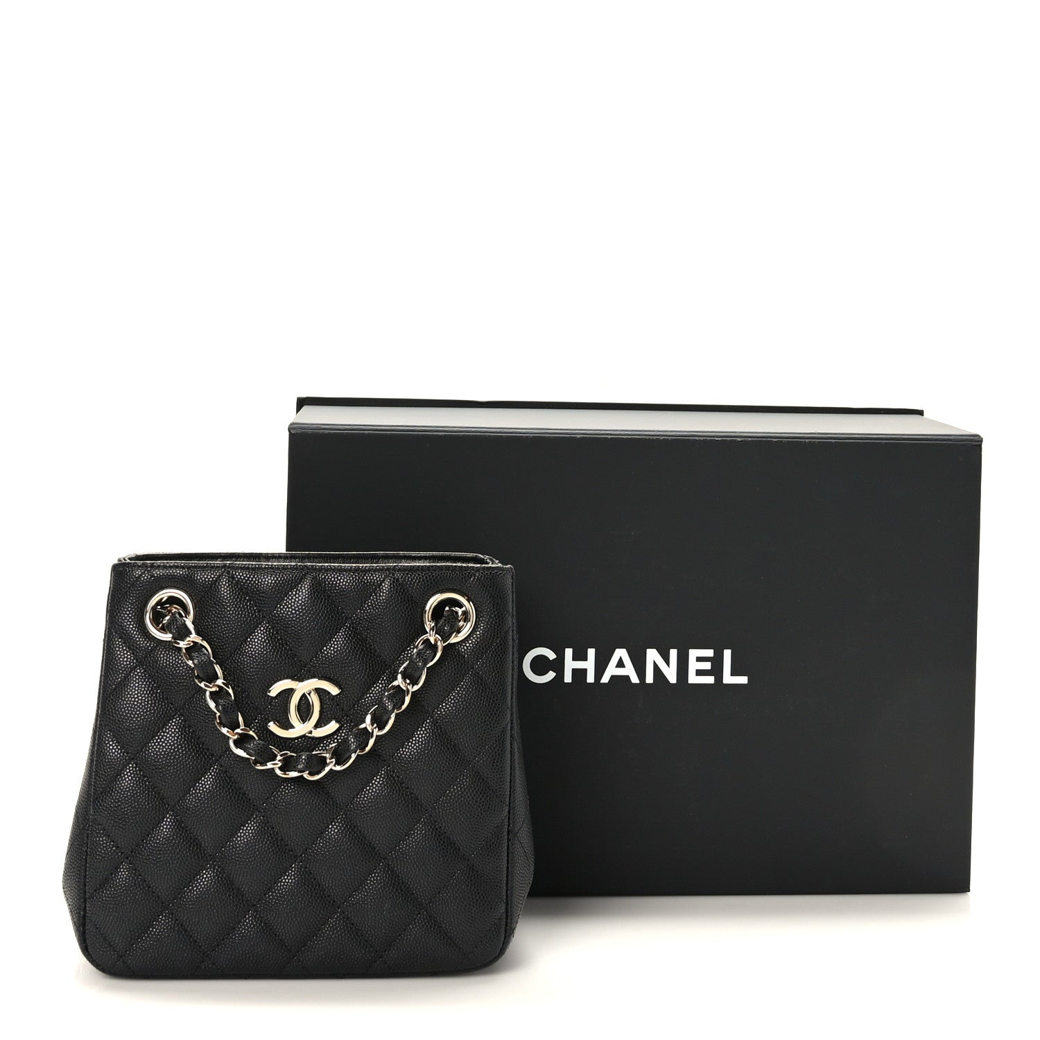 Chanel Caviar Quilted Mini Bucket Bag Black 12 of 12