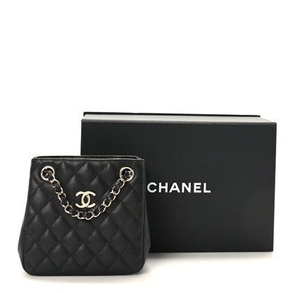 Chanel Caviar Quilted Mini Bucket Bag Black 12 of 12