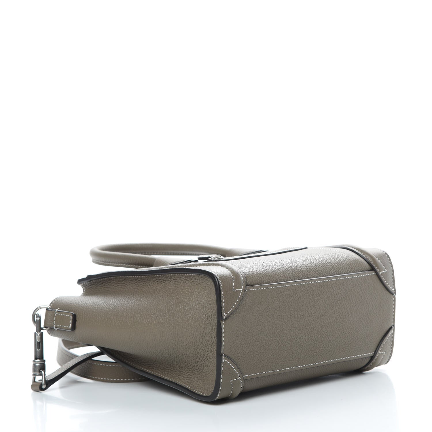 Celine Drummed Calfskin Nano Luggage Souris 4 of 11