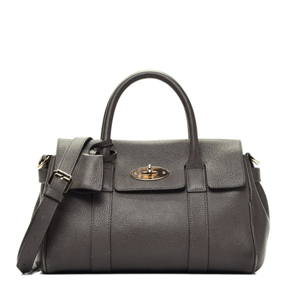 Mulberry Classic Grain Calfskin Small Bayswater Satchel Dark Grey 1 of 11