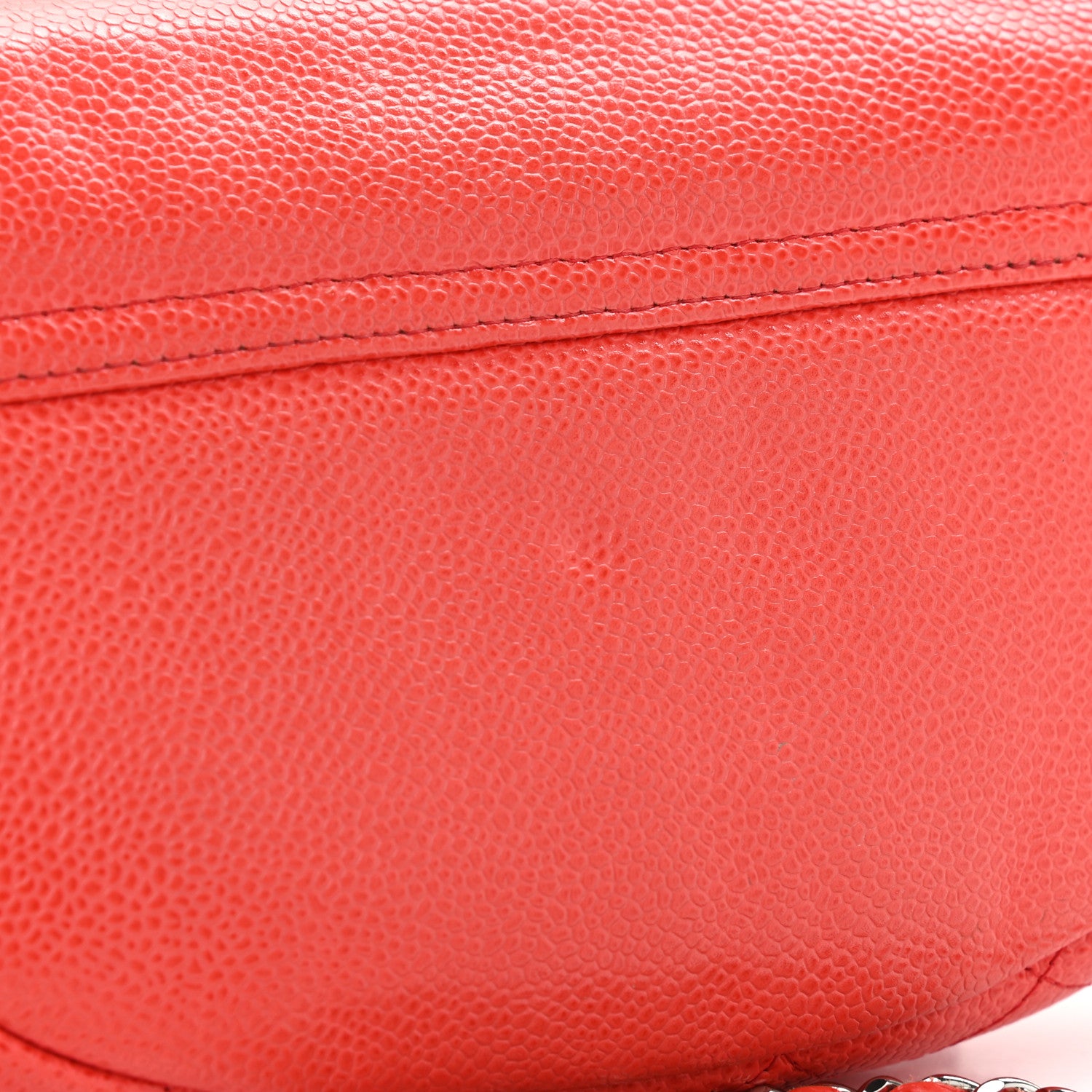 Chanel Caviar Half Moon Wallet On Chain WOC Red 11 of 13