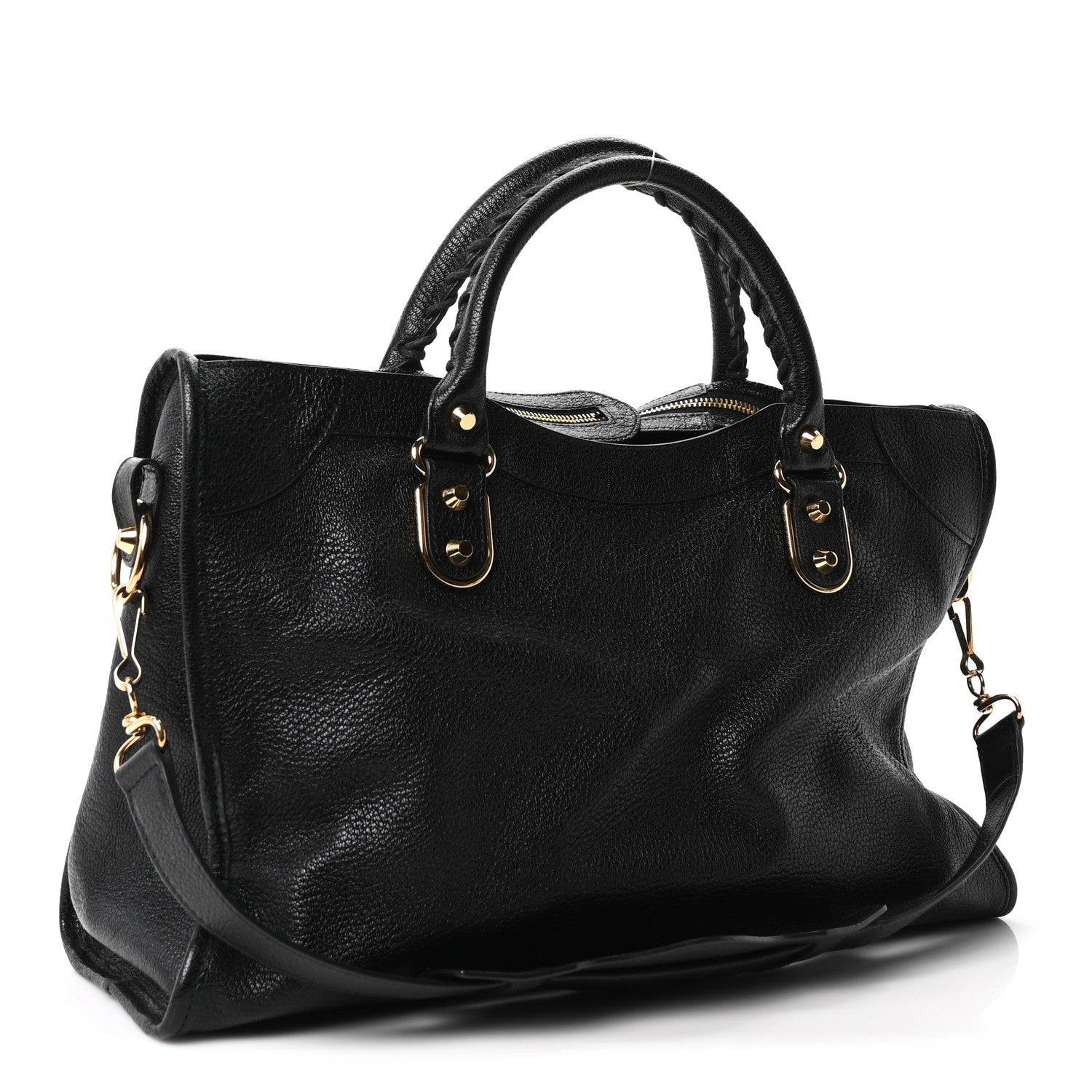 Balenciaga Chevre Gold Metallic Edge Hardware City Black 4 of 11