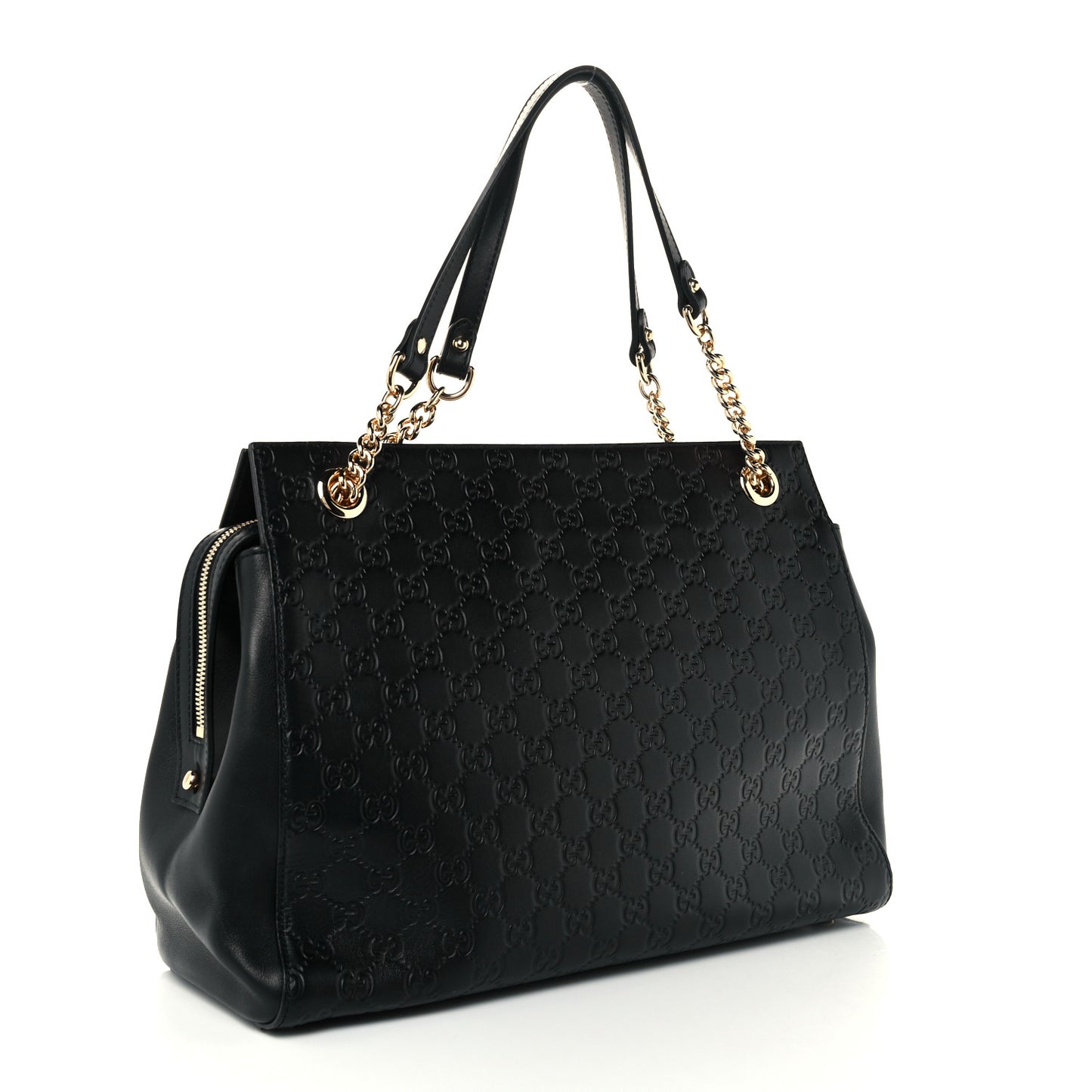 Guccissima Signature Large Shoulder Tote Bag Black