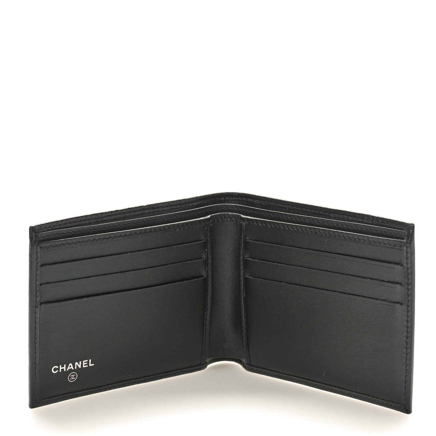 Calfskin Quilted Mens Small Pour Monsieur Wallet Black