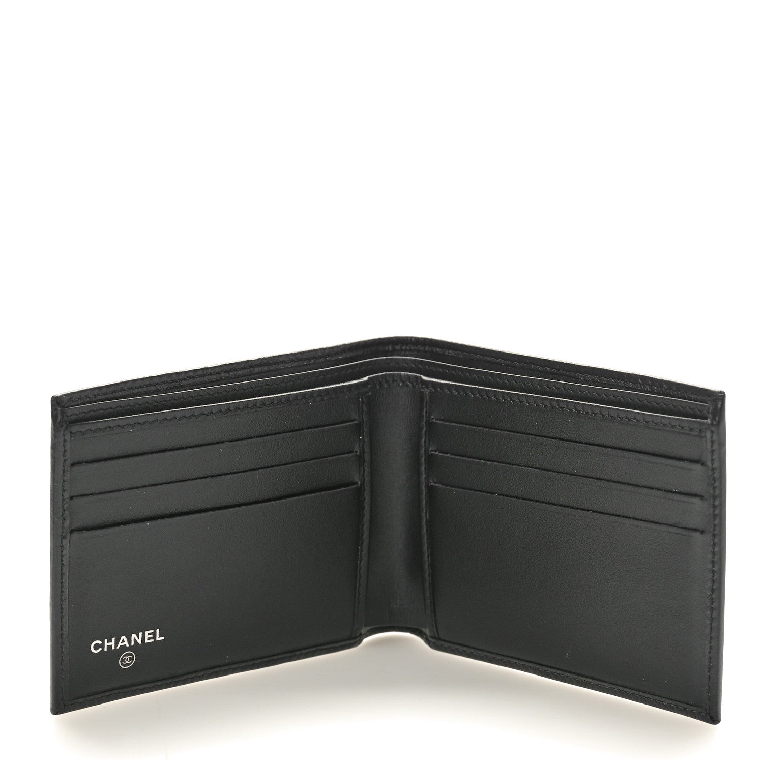 Chanel Calfskin Quilted Mens Small Pour Monsieur Wallet Black 5 of 9