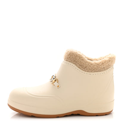 Gucci Rubber Wool Womens Crossy Ankle Boots 41 Mystic White Butterscotch 1 of 8