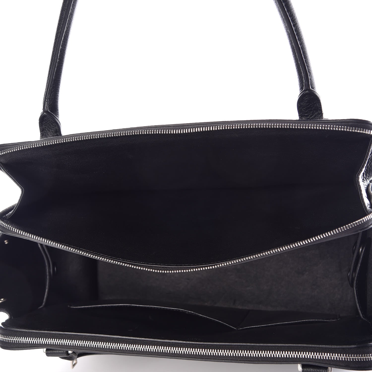 Celine Drummed Calfskin Suede Double Zip Trapeze Black 19 of 23