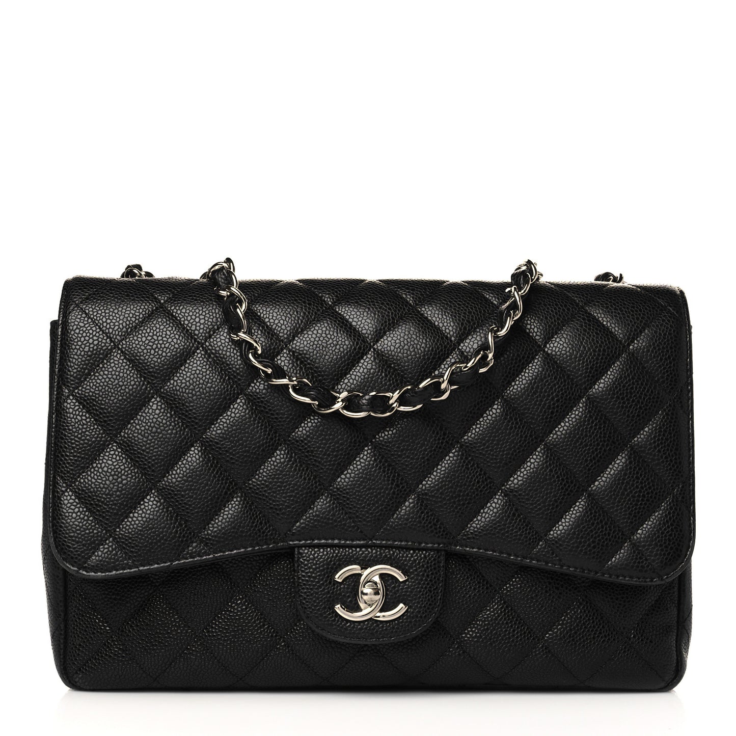 Caviar Quilted Jumbo Single Flap Black