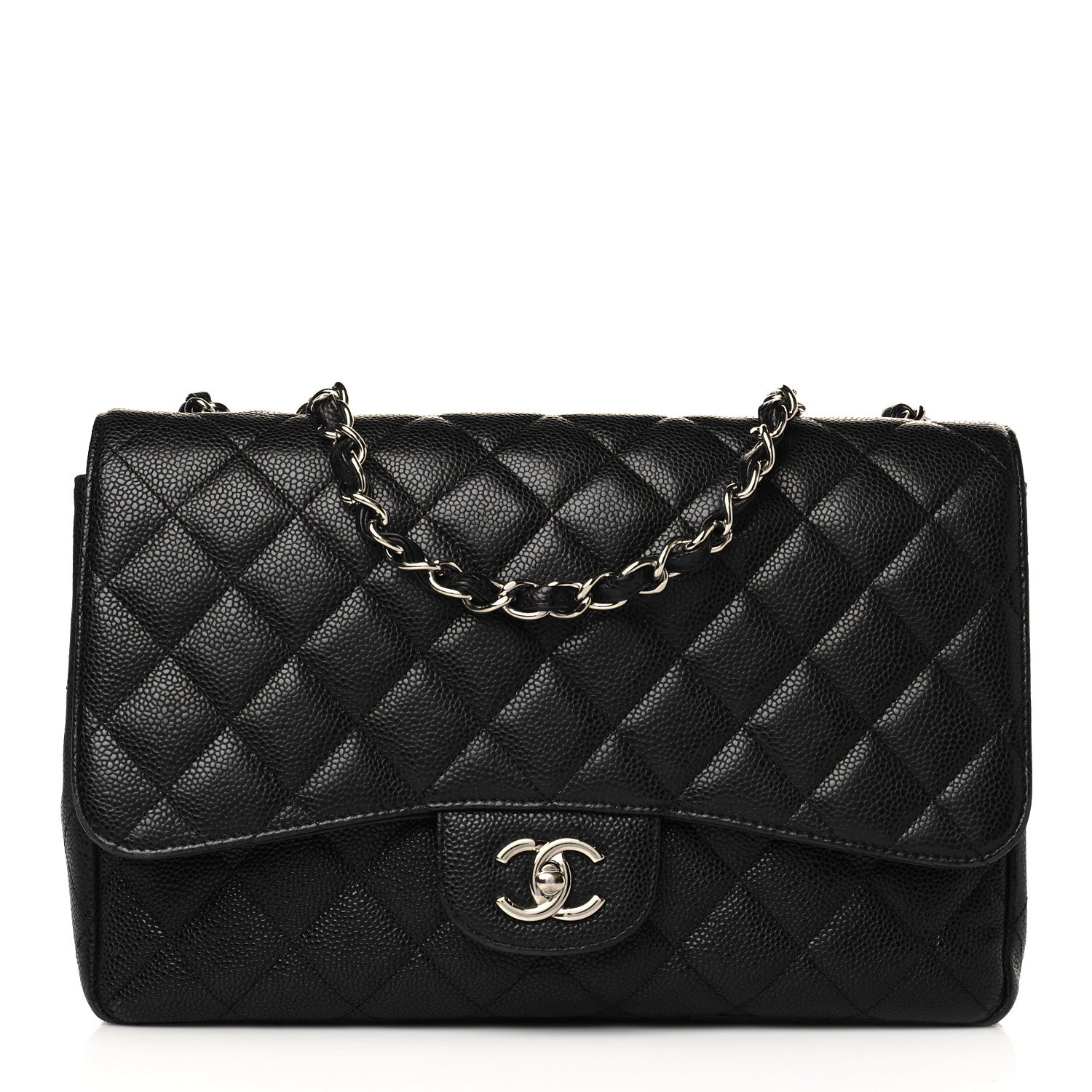 Chanel Caviar Quilted Jumbo Single Flap Black 1 of 9