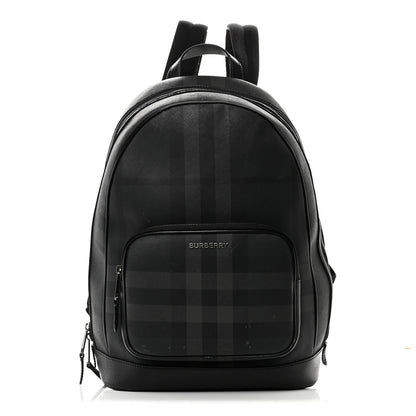 Burberry London Check Logo Rocco Backpack Charcoal 1 of 8