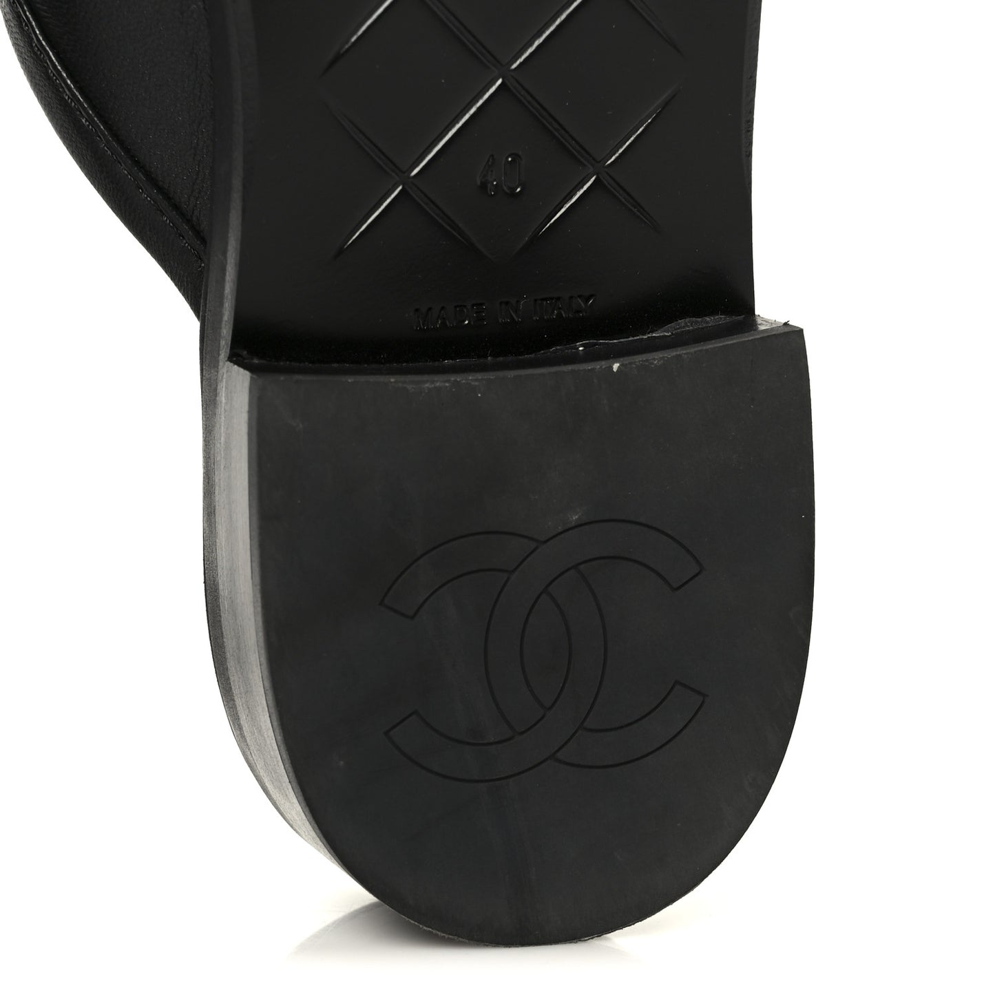 Lambskin Quilted CC Turnlock Mules 40 Black