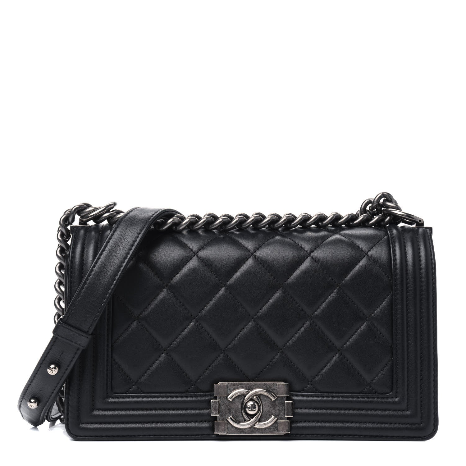 Chanel Calfskin Quilted Medium Boy Flap Black 1 of 16