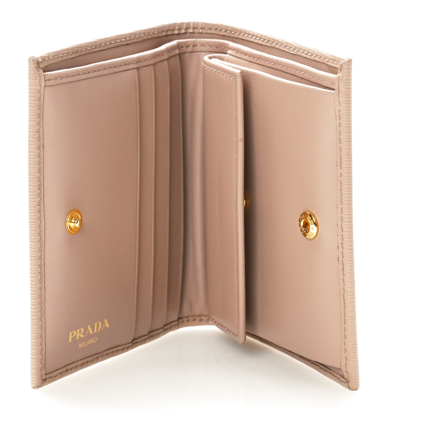 Vitello Move Triangle Bi-Fold Wallet Cipria
