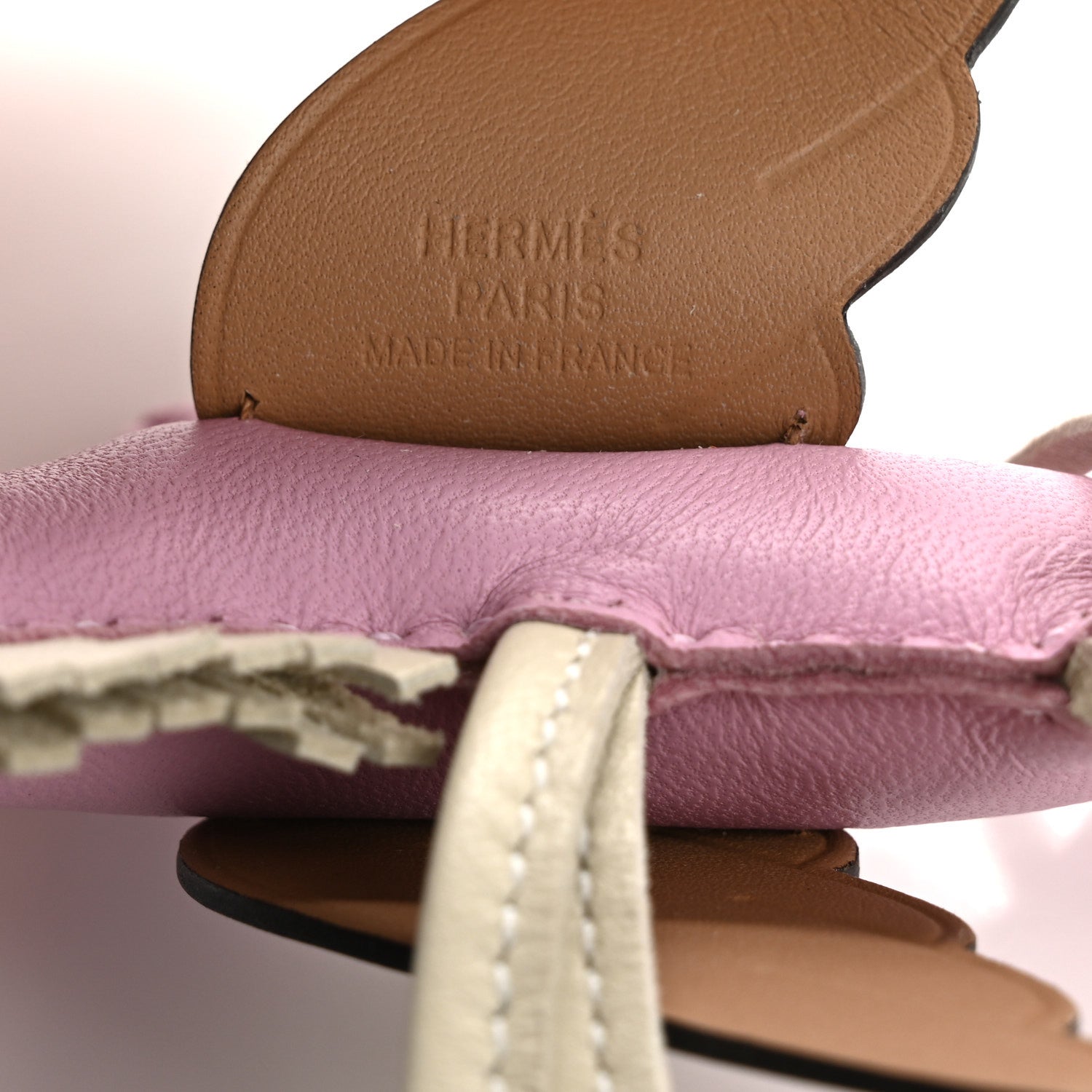 Hermes Milo Lambskin Grigri Rodeo Pegase Horse Bag Charm PM Mauve Sylvestre Craie Chai 3 of 4
