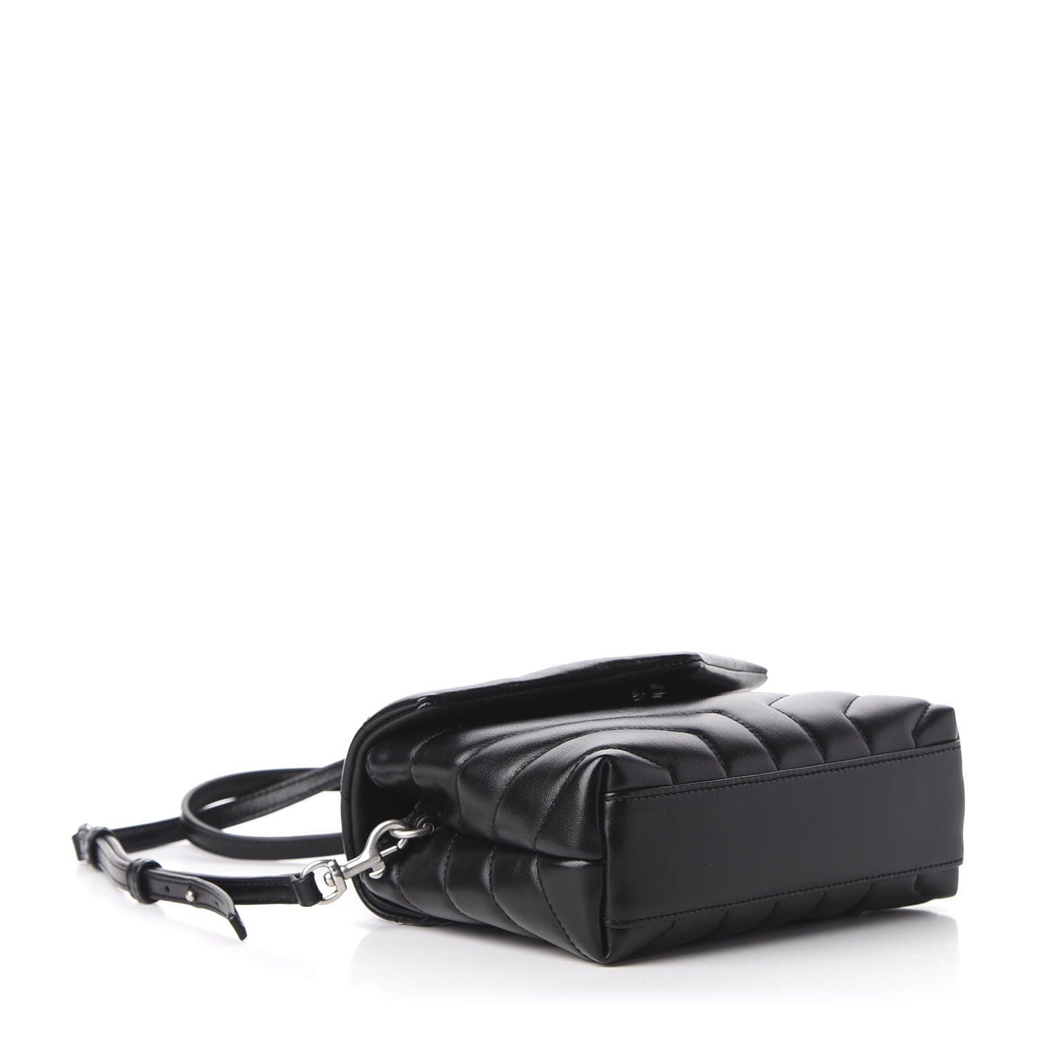 Saint Laurent Calfskin Y Quilted Monogram Toy Loulou Crossbody Bag Black 4 of 11