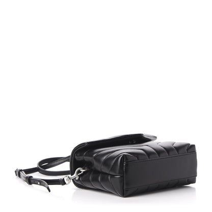 Saint Laurent Calfskin Y Quilted Monogram Toy Loulou Crossbody Bag Black 4 of 11