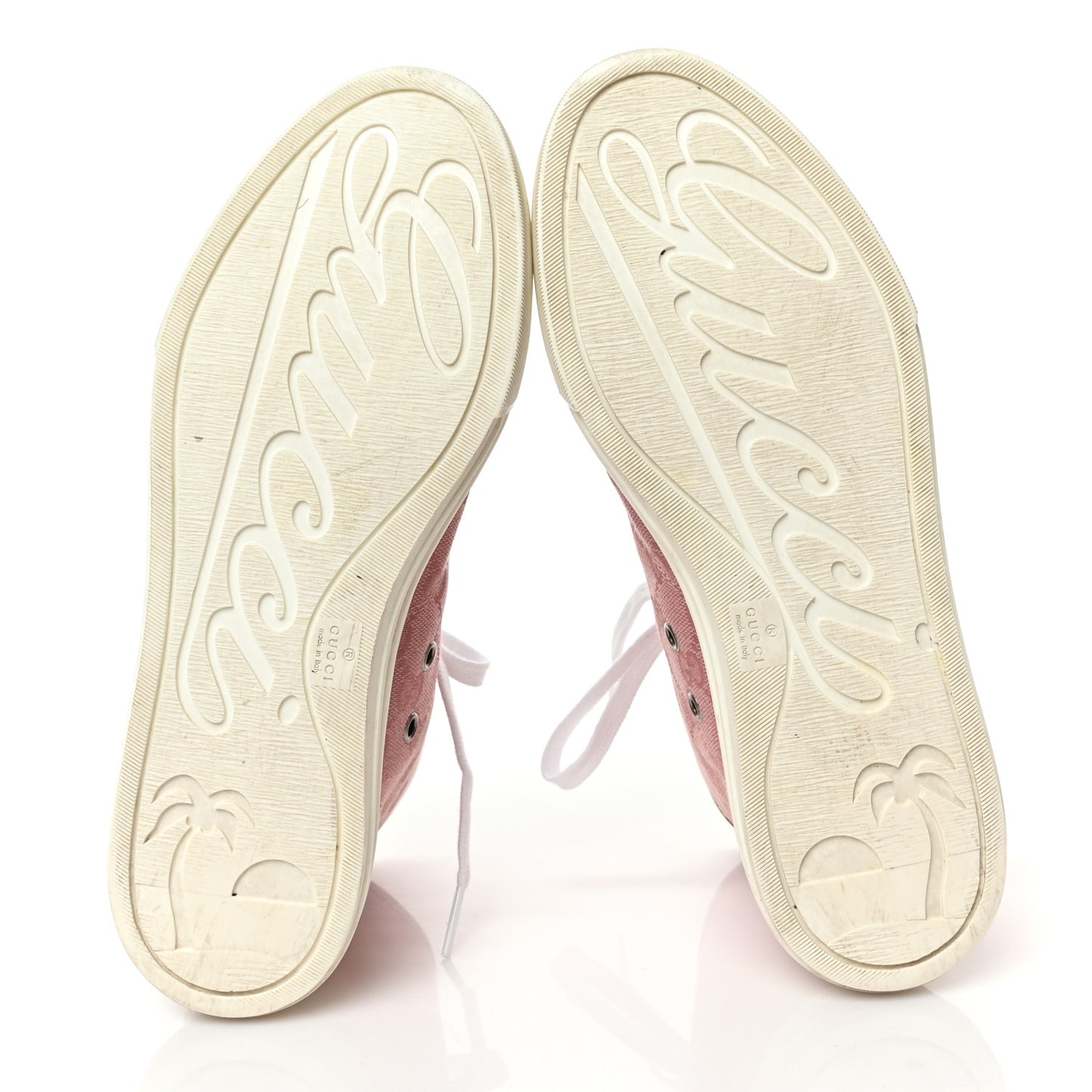 Monogram Womens High Top Sneakers 38 Pink Soft Pink