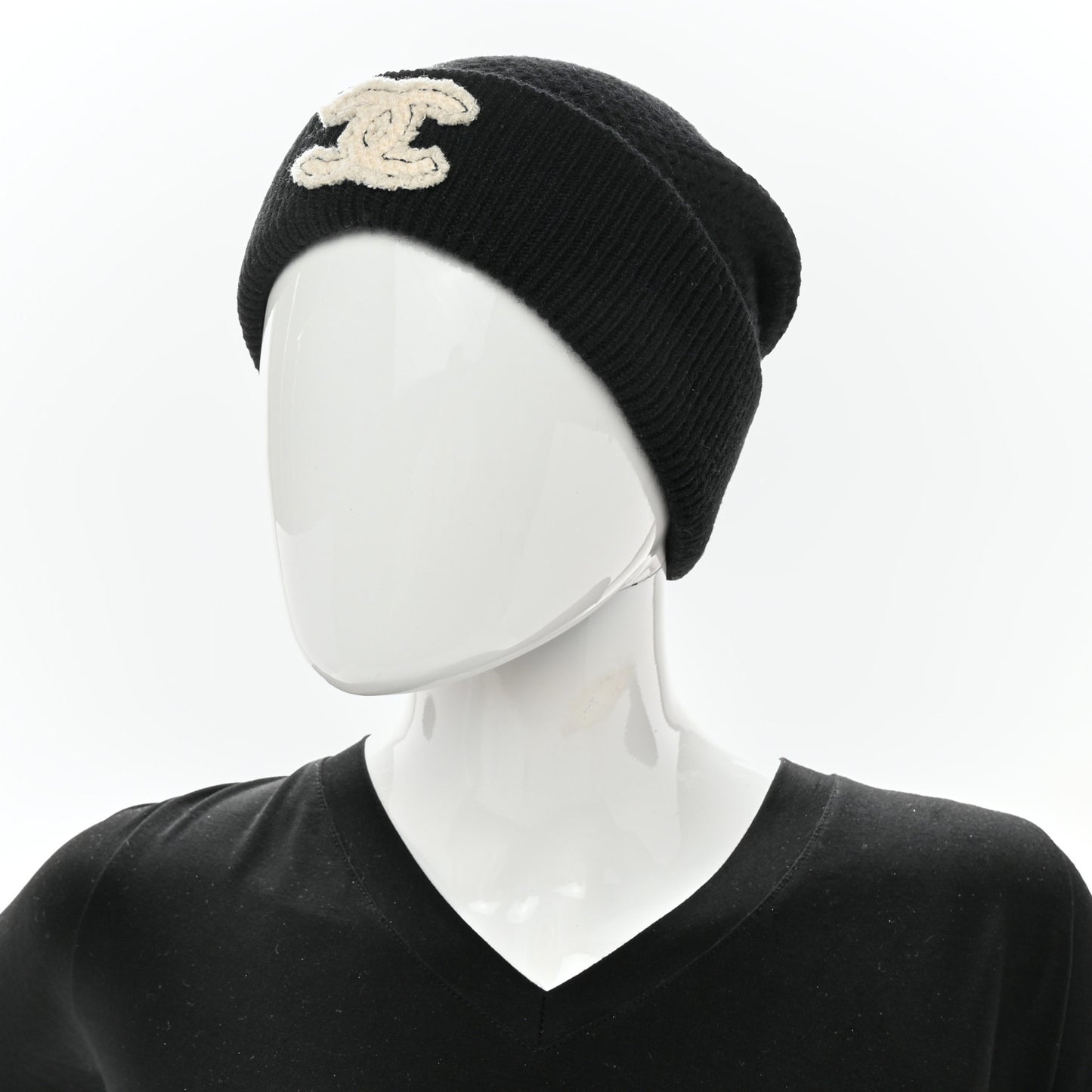 Cashmere CC Logo Beanie Hat Black