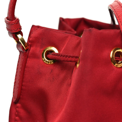 Prada Nylon Vela Saffiano Mini Bucket Crossbody Bag 14 of 15
