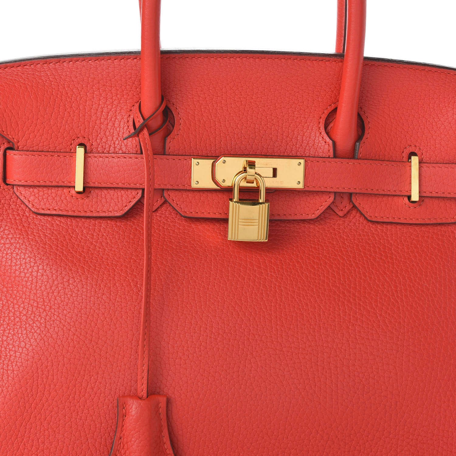 Hermes Taurillon Clemence Birkin 30 Rouge Tomate 10 of 11