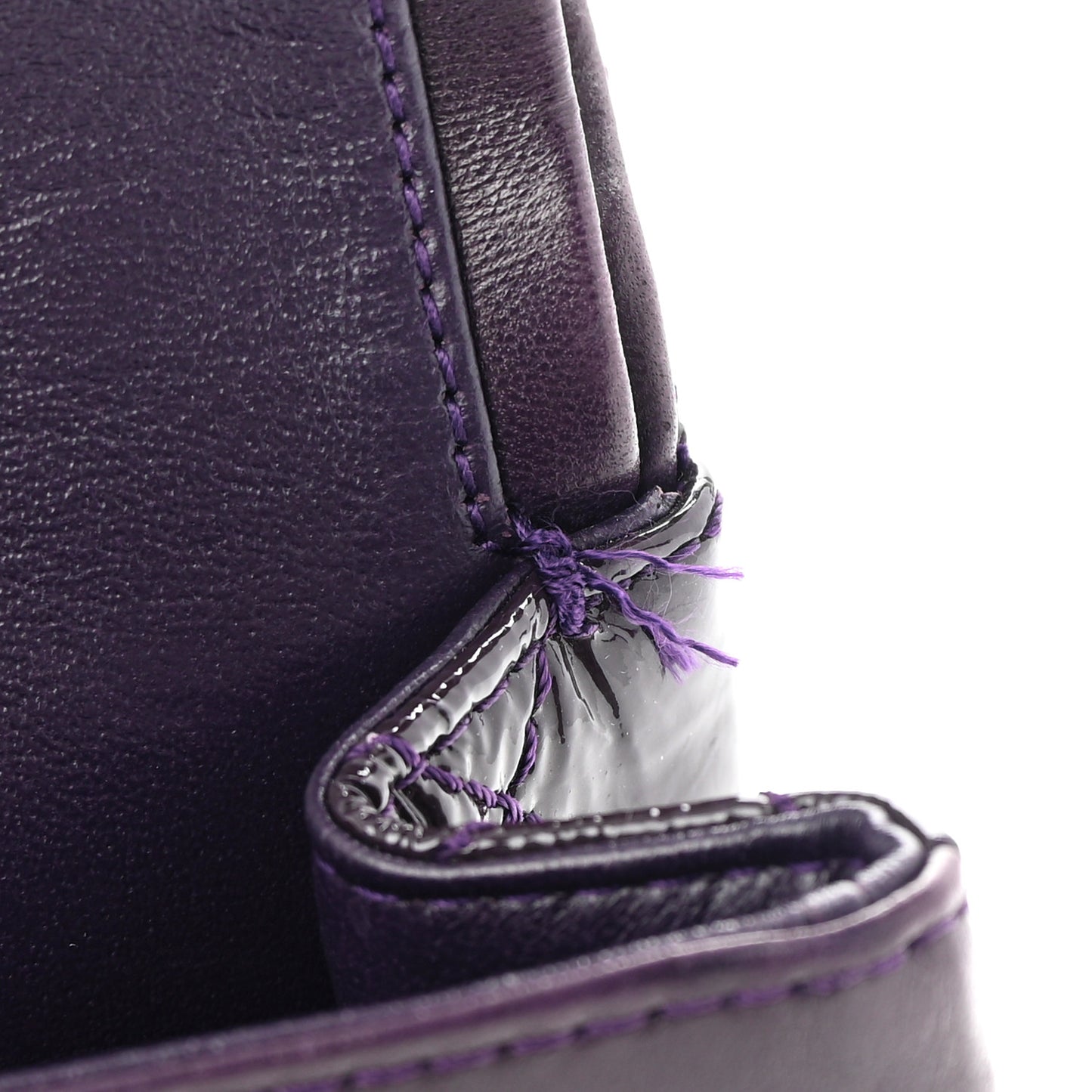 Distressed Patent Quilted 2.55 Reissue 225 Flap Purple