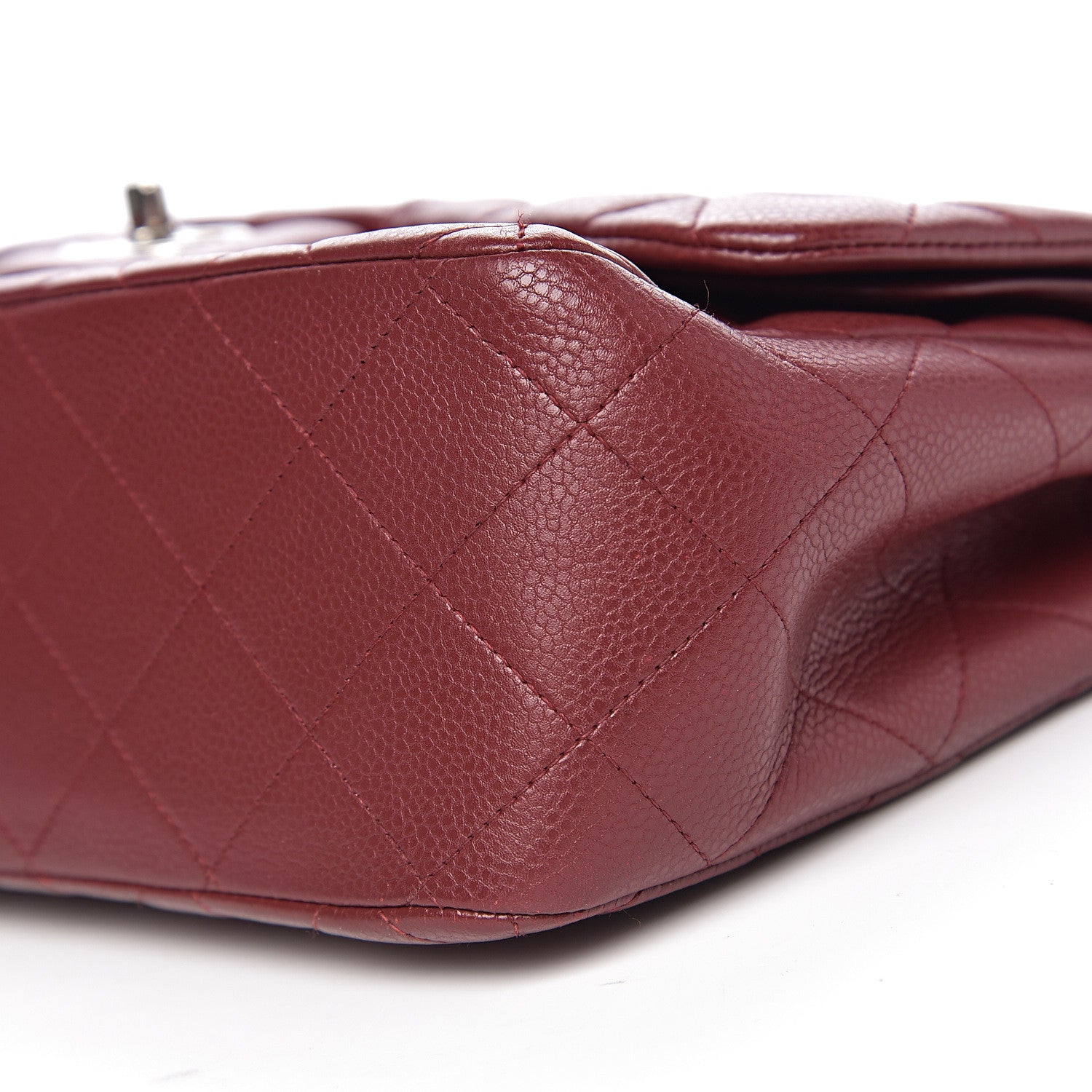 Chanel Caviar Quilted Jumbo Double Flap Dark Red 11 of 12
