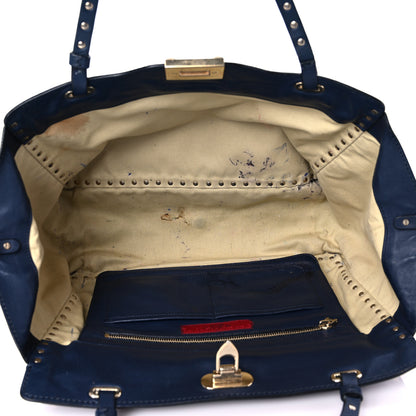 Valentino Garavani Vitello Medium Rockstud Tote Marine 5 of 33
