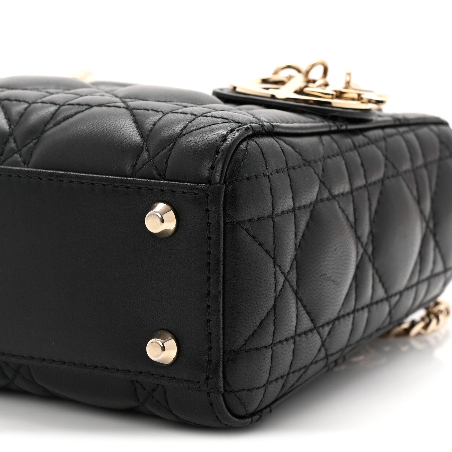 Christian Dior Lambskin Cannage Mini Lady Dior Black 10 of 12