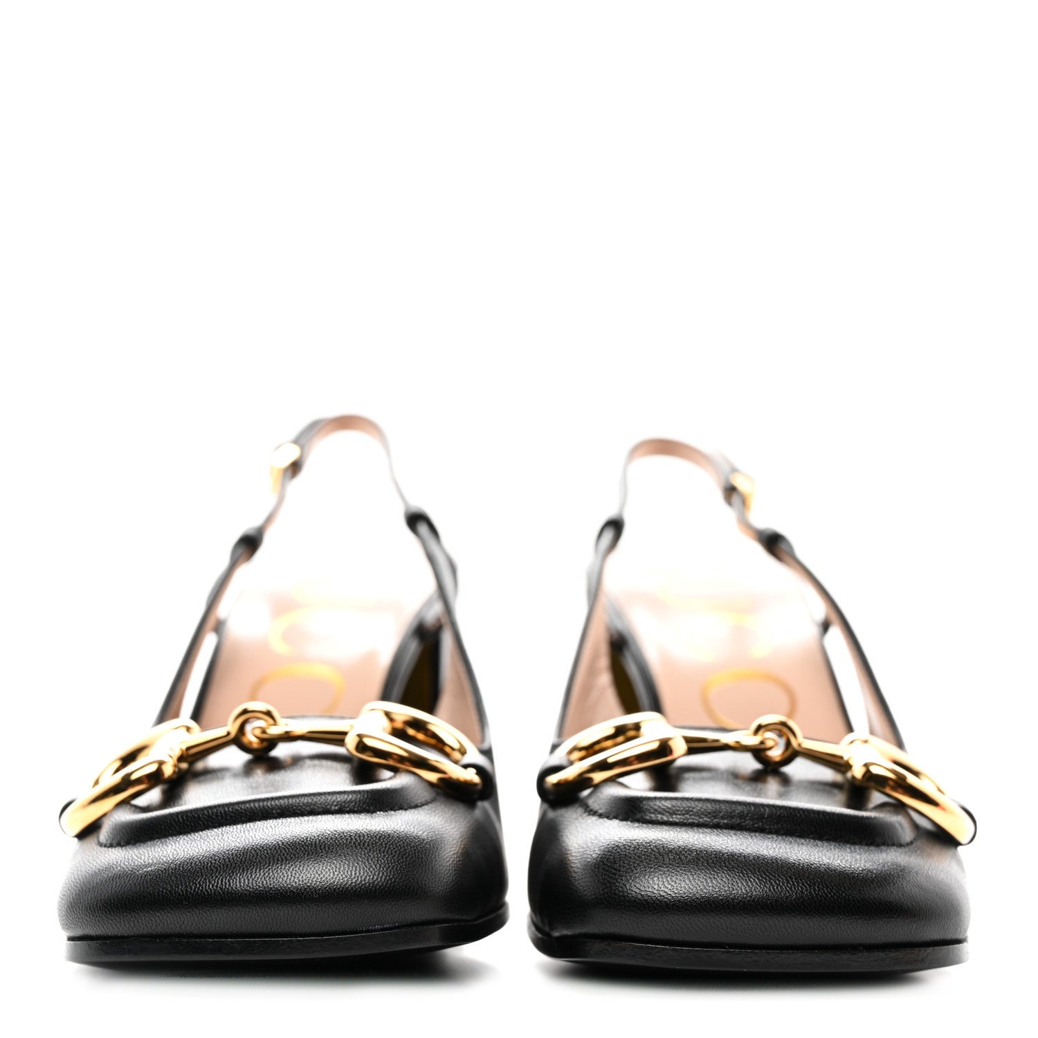 Gucci Malaga Kid Horsebit 75mm Slingback Pumps 36 Black 2 of 11