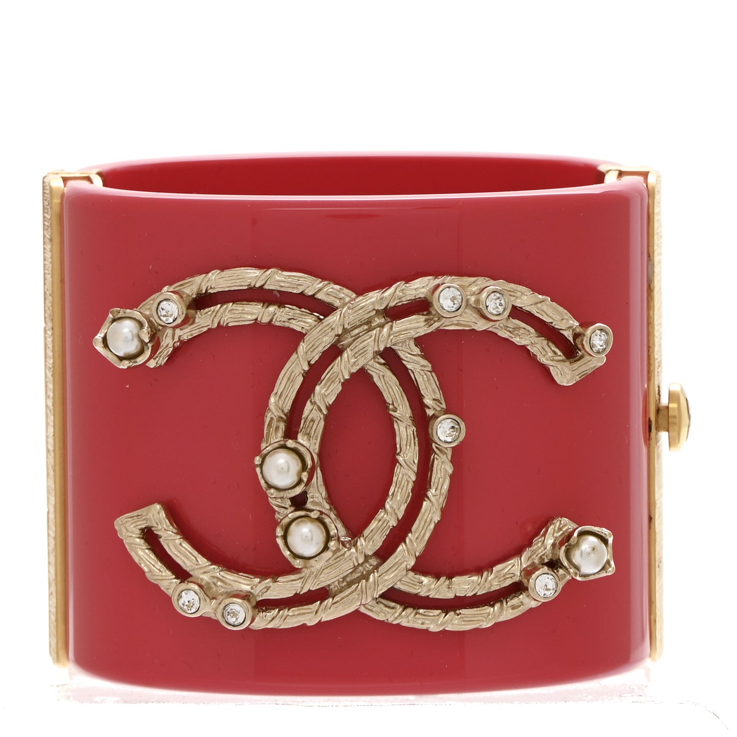 Resin Crystal Pearl CC Cuff Pink