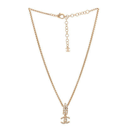 Chanel Crystal CC Pendant Necklace Gold 3 of 5