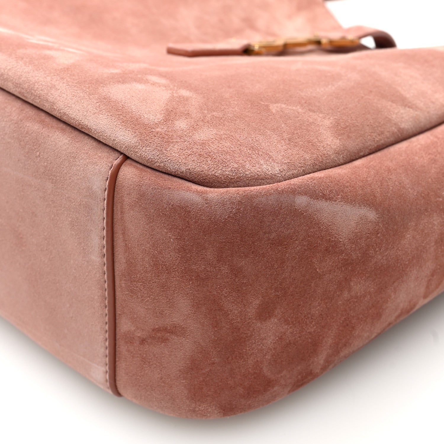 Saint Laurent Suede Calfskin Small Le 5 A 7 Soft Hobo  Barely Pink 9 of 9