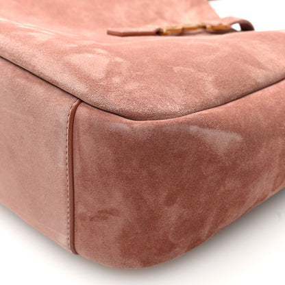 Saint Laurent Suede Calfskin Small Le 5 A 7 Soft Hobo  Barely Pink 9 of 9