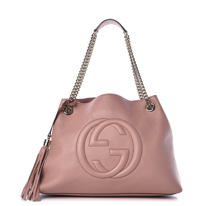 Gucci Pebbled Calfskin Medium Soho Chain Shoulder Bag Dark Cipria 1 of 10