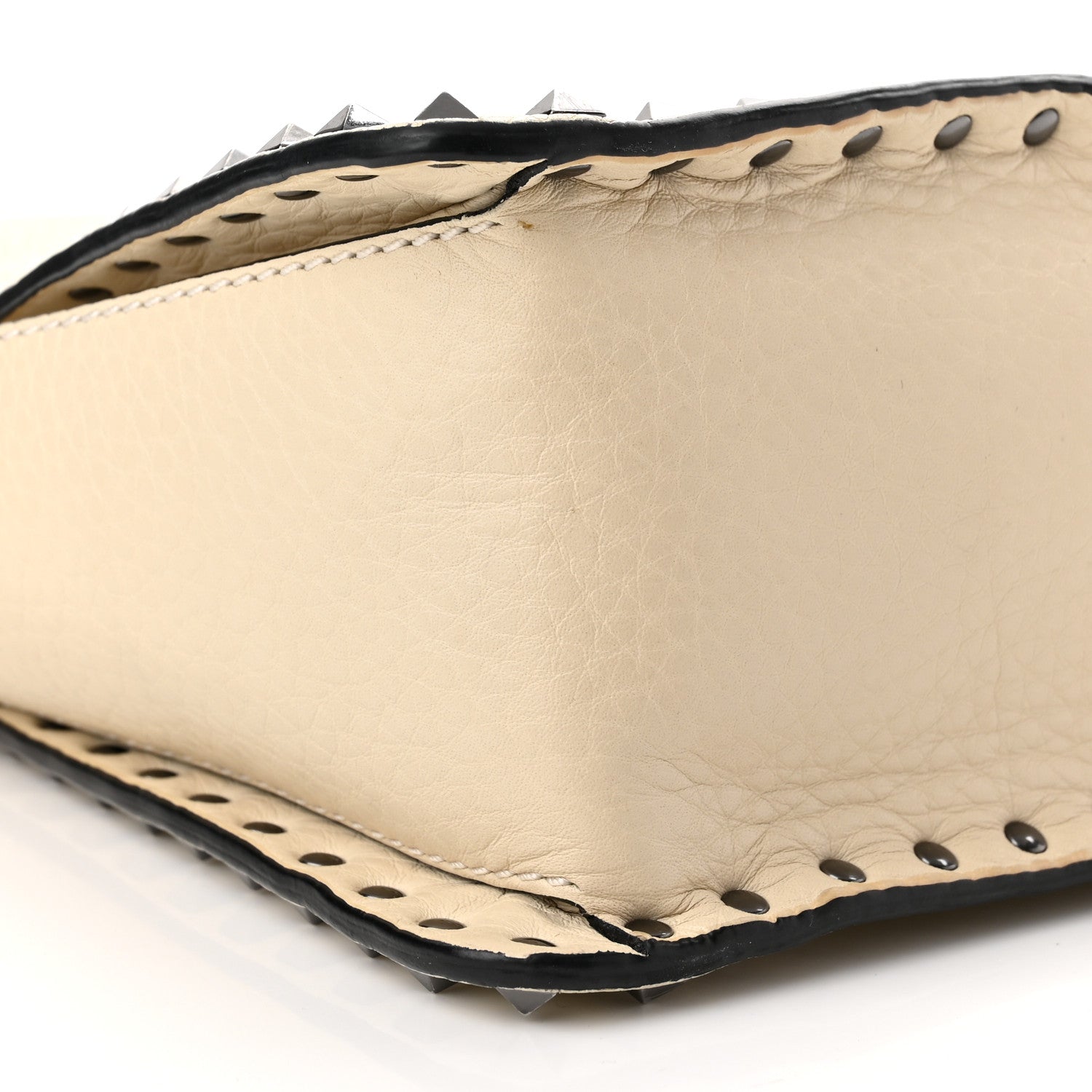 Valentino Garavani Grained Calfskin Rockstud Top Handle Flap Shoulder Bag Light Ivory 8 of 11