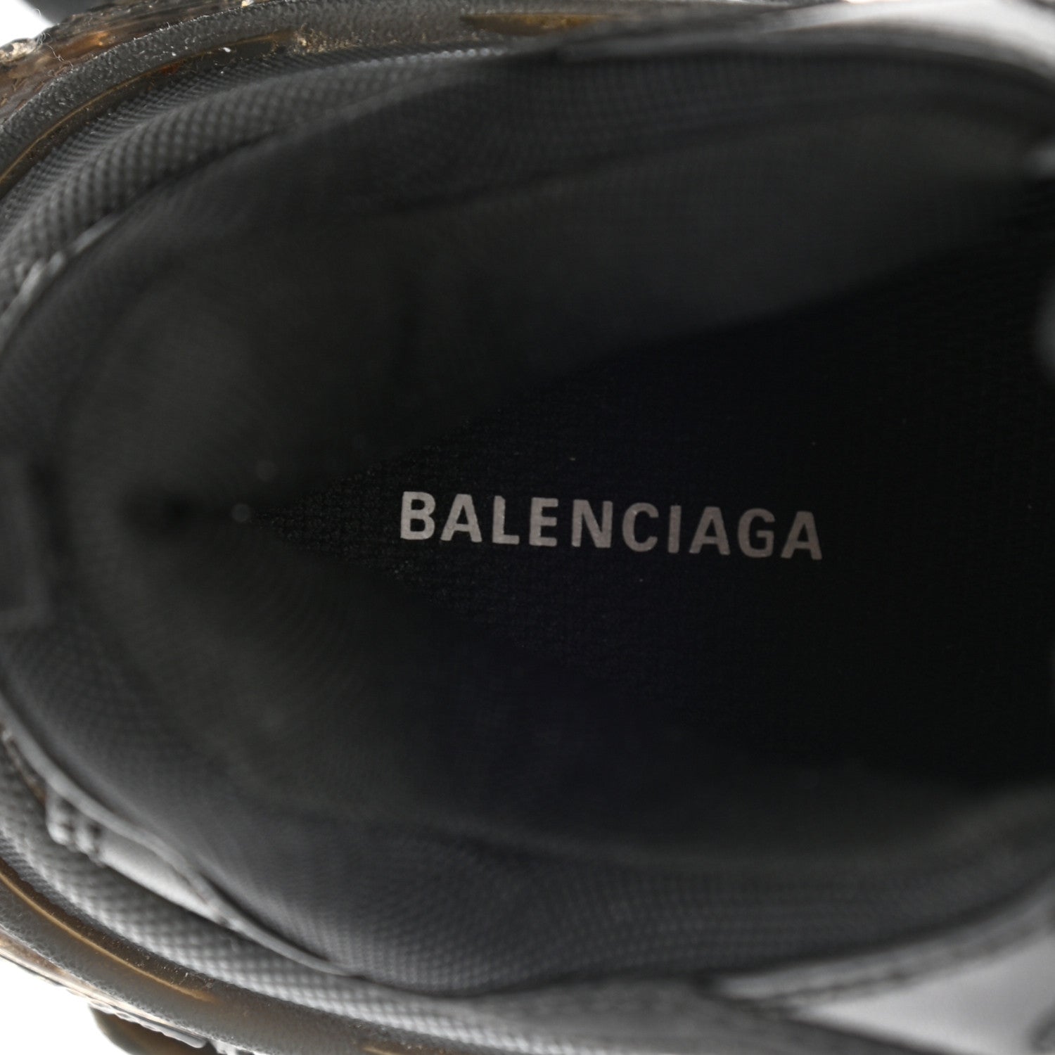 Balenciaga Fabric Mesh Clear Sole Womens Triple S Sneakers 38 Black 7 of 10