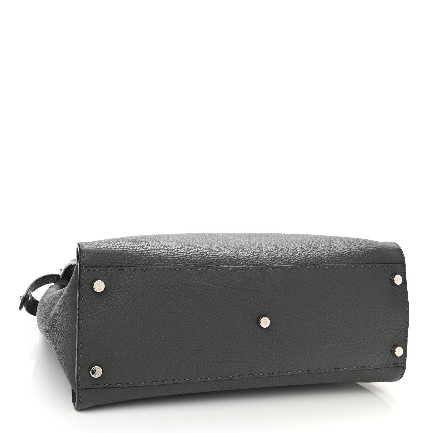 Fendi Cuoio Romano Selleria Bi-Color Large Peekaboo Iconic Satchel Asfalto Latte 4 of 9