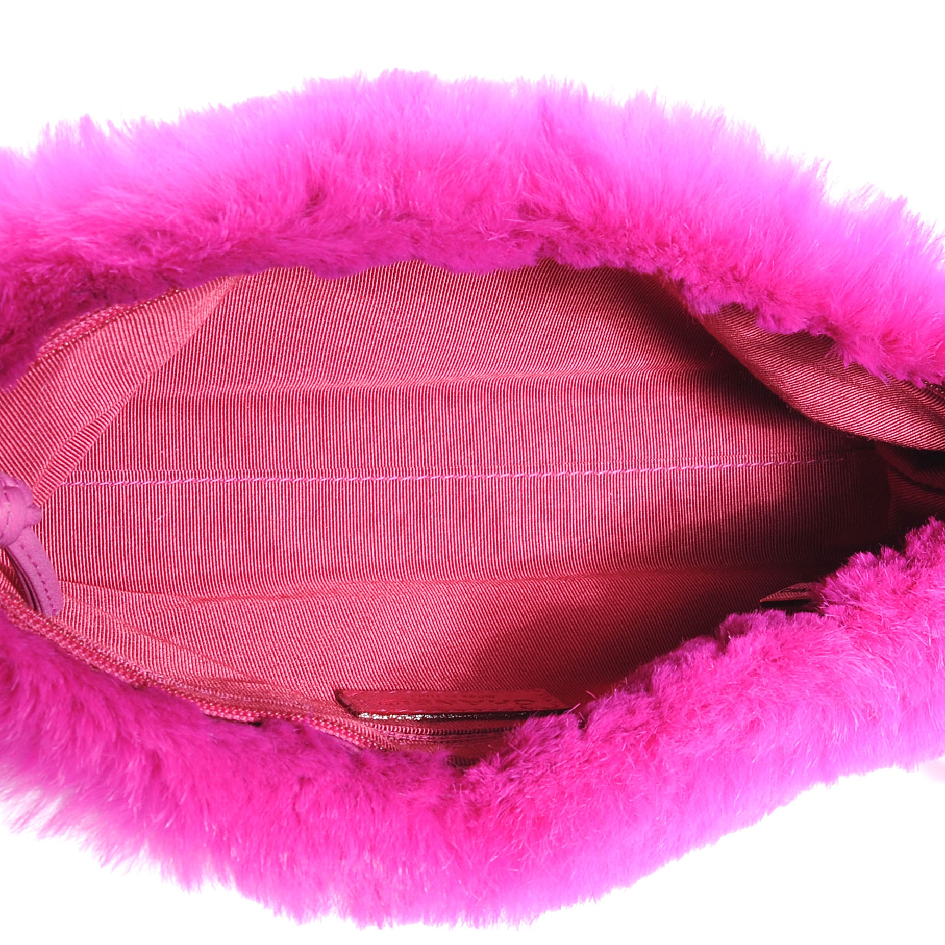 Chanel Rabbit Fur Shoulder Bag Fuchsia 5 of 7