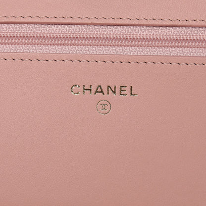 Chanel Caviar Quilted Boy Wallet On Chain WOC Light Pink 6 of 11