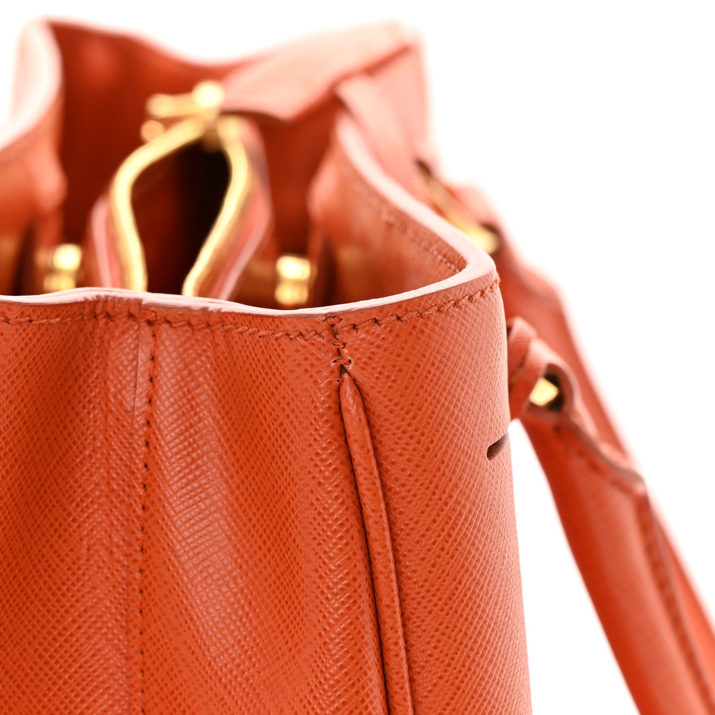 Saffiano Lux Medium Tote Papaya