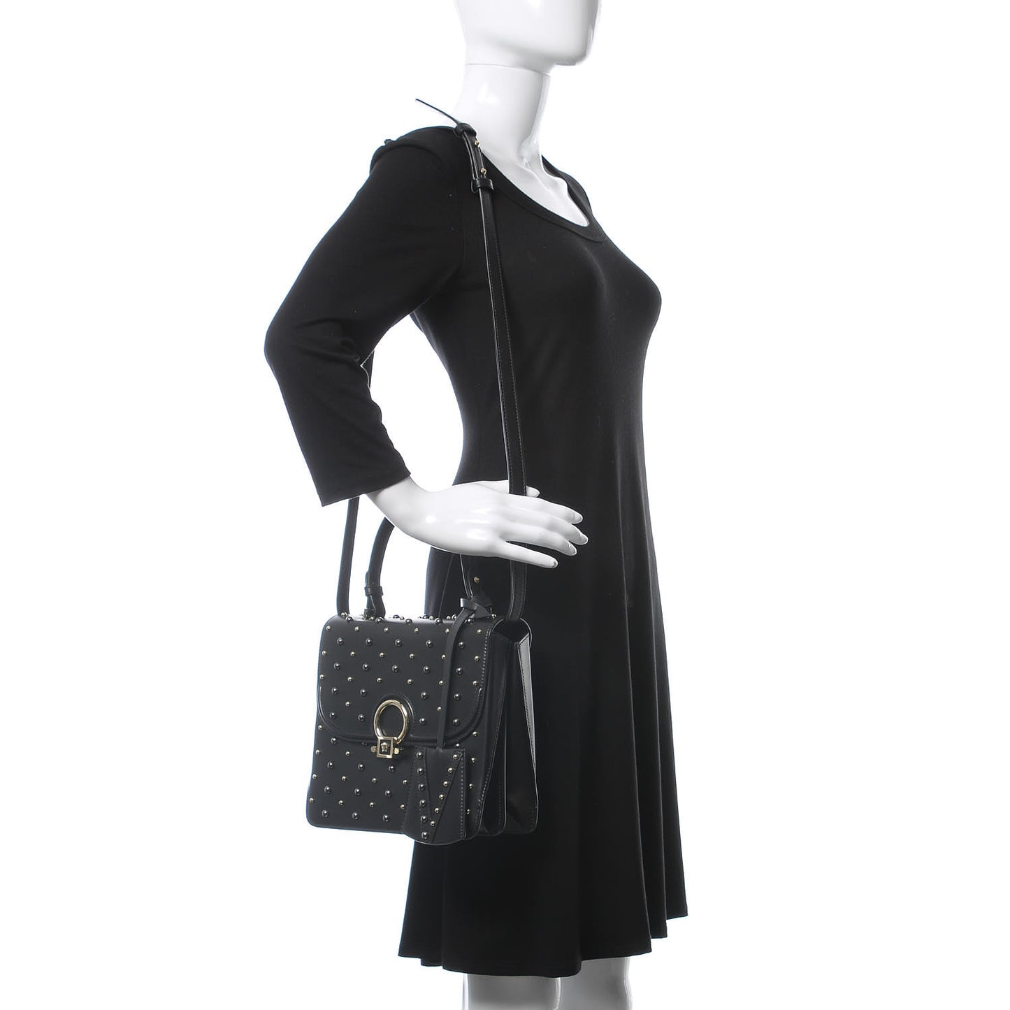 Nappa Studded Medium DV ONE Satchel Black