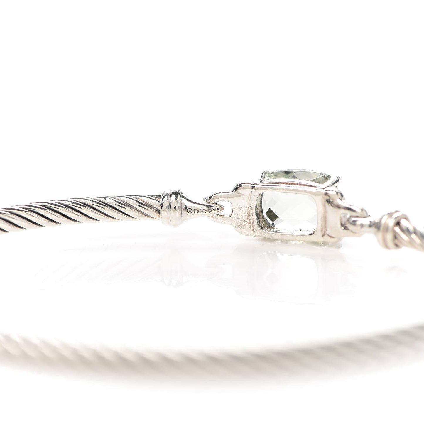 Sterling Silver Diamond Prasiolite 3mm Petite Wheaton Bracelet