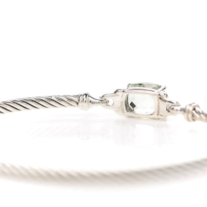 David Yurman Sterling Silver Diamond Prasiolite 3mm Petite Wheaton Bracelet 5 of 5